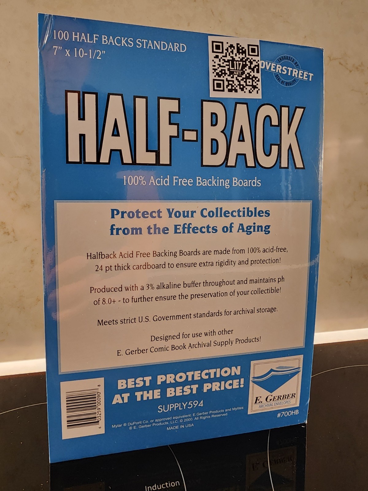 700HB E. Gerber Half-Back (Qty 100) - STANDARD Size Backing Boards (7"x10½)
