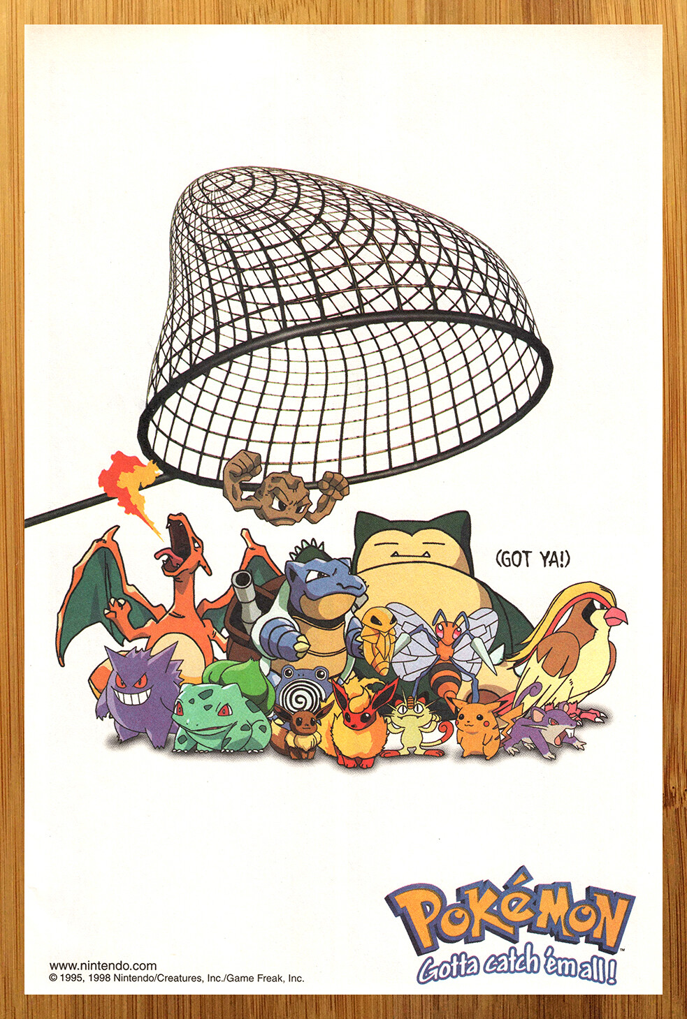 1998 Pokemon Red Blue Game Boy Color Print Ad/Poster Authentic Official Pop Art