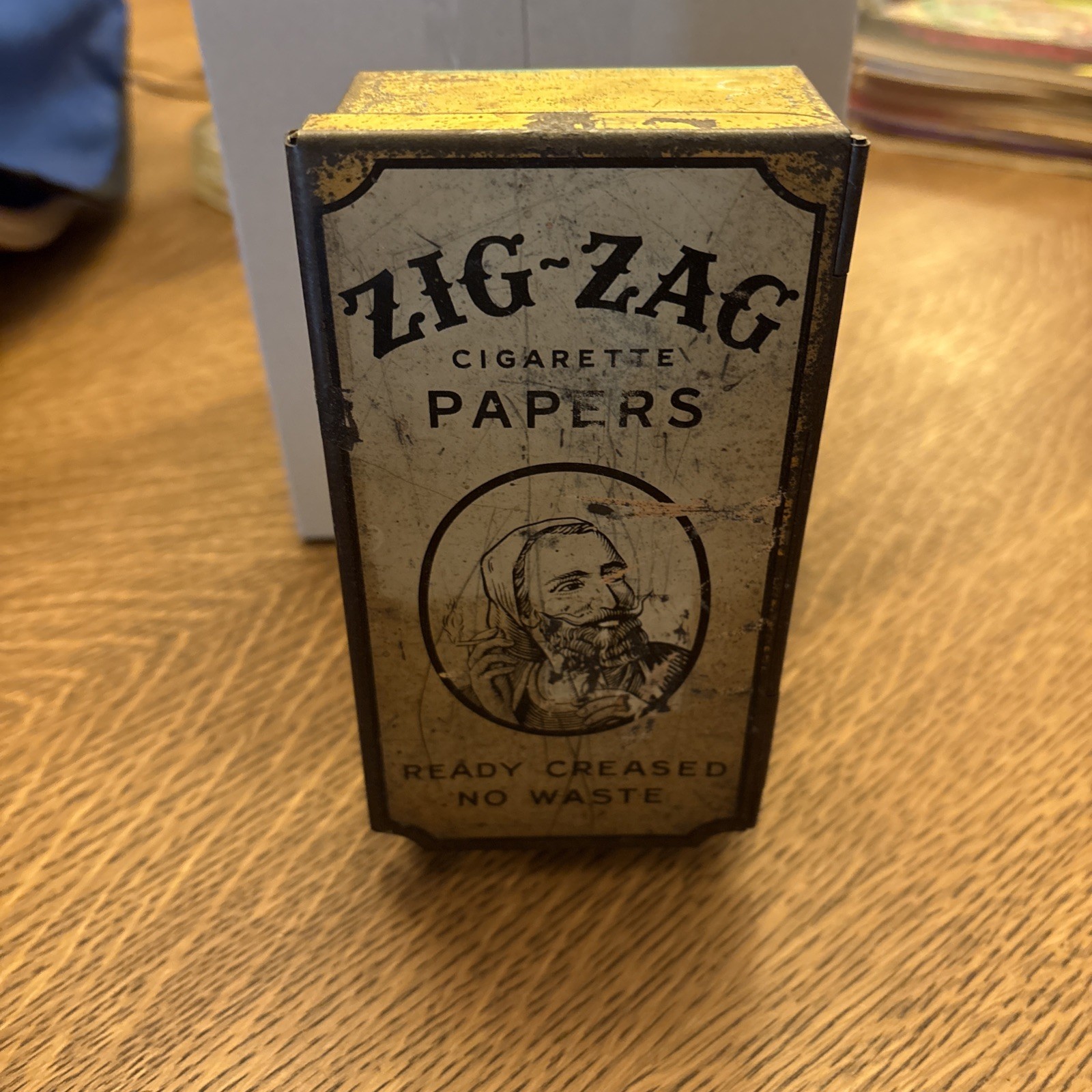 Vintage 1930s Metal Zig-Zag Cigarette Tobacco Papers Metal Wall Dispenser Vintage 1930s Metal Zig-Zag Cigarette Tobacco Papers Metal Wall Dispenser
