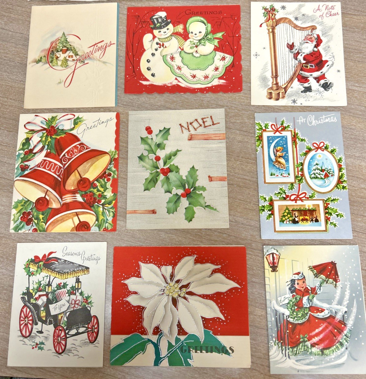 Vintage LOT 9 CHRISTMAS CARDS Late 1940s Early 1950s Vintage LOT 9 CHRISTMAS CARDS Late 1940s Early 1950s