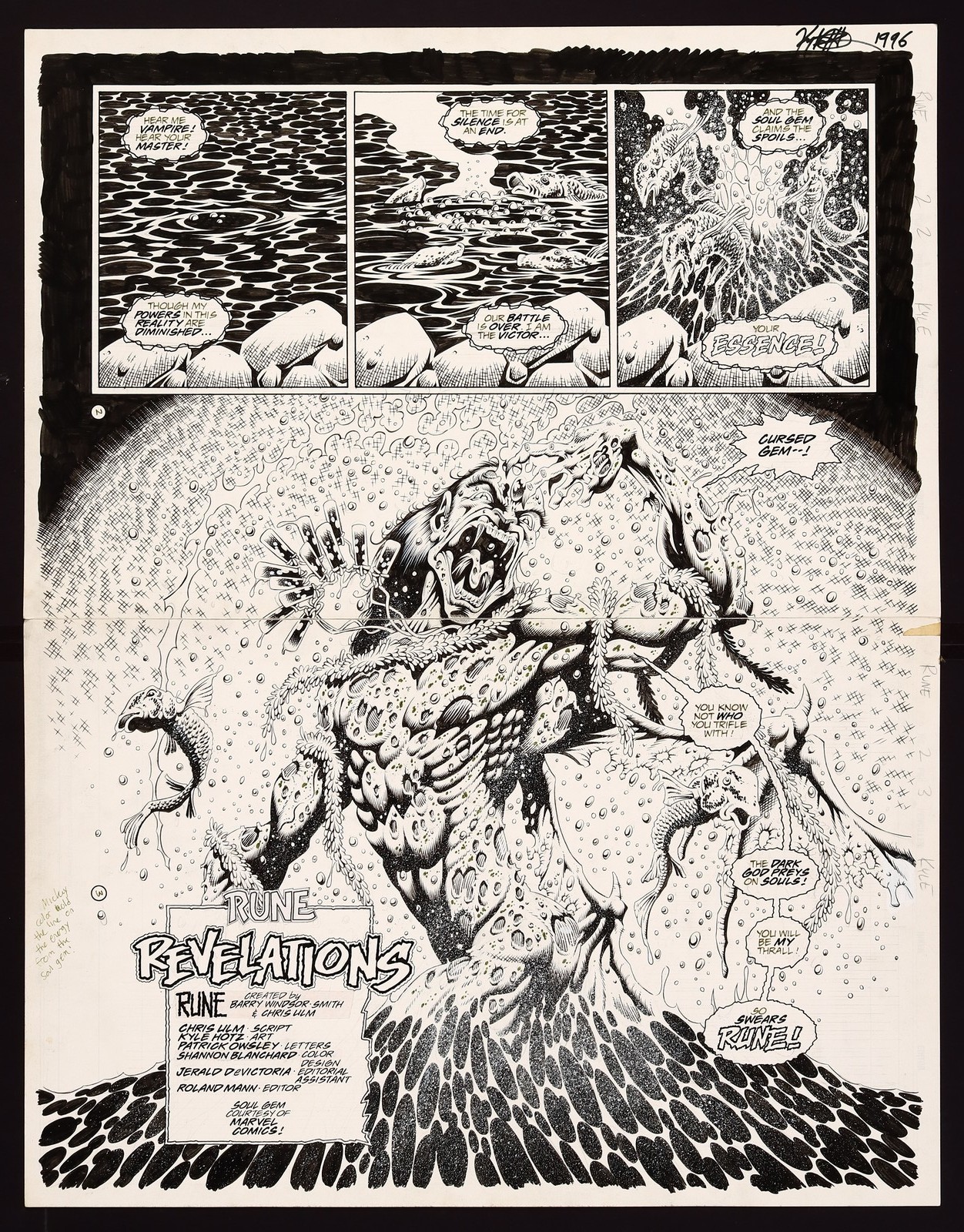 Original Art from Curse of Rune #2 (1995) Pages 2-3 by Kyle Hotz Original Art from Curse of Rune #2 (1995) Pages 2-3 by Kyle Hotz