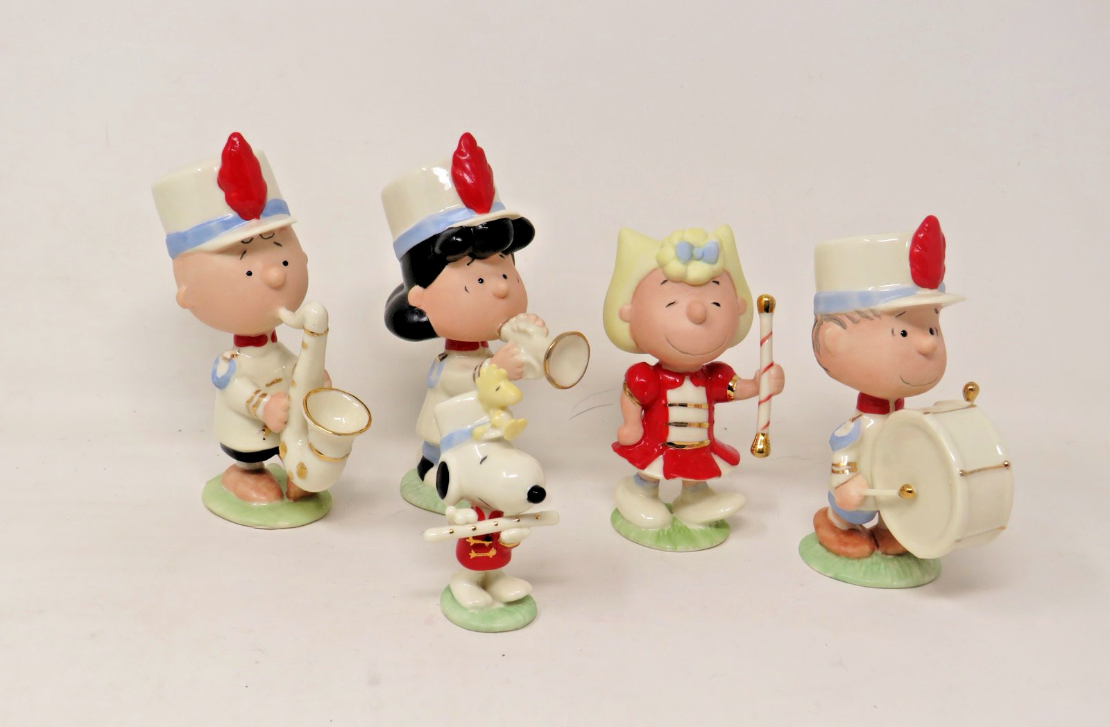 Lenox Peanuts Marching Band Figurines 5 Piece Set Hand Painted China COA Lenox Peanuts Marching Band Figurines 5 Piece Set Hand Painted China COA