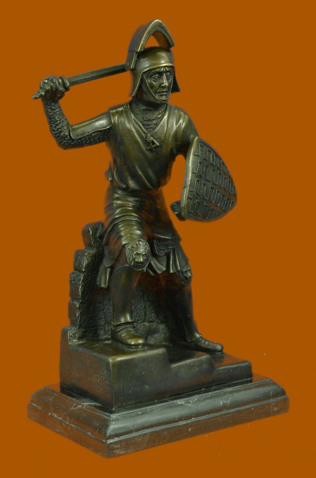 Handmade Kamiko Japanese samurai Warrior Bronze Sculpture HEAVY Art Hot Cast