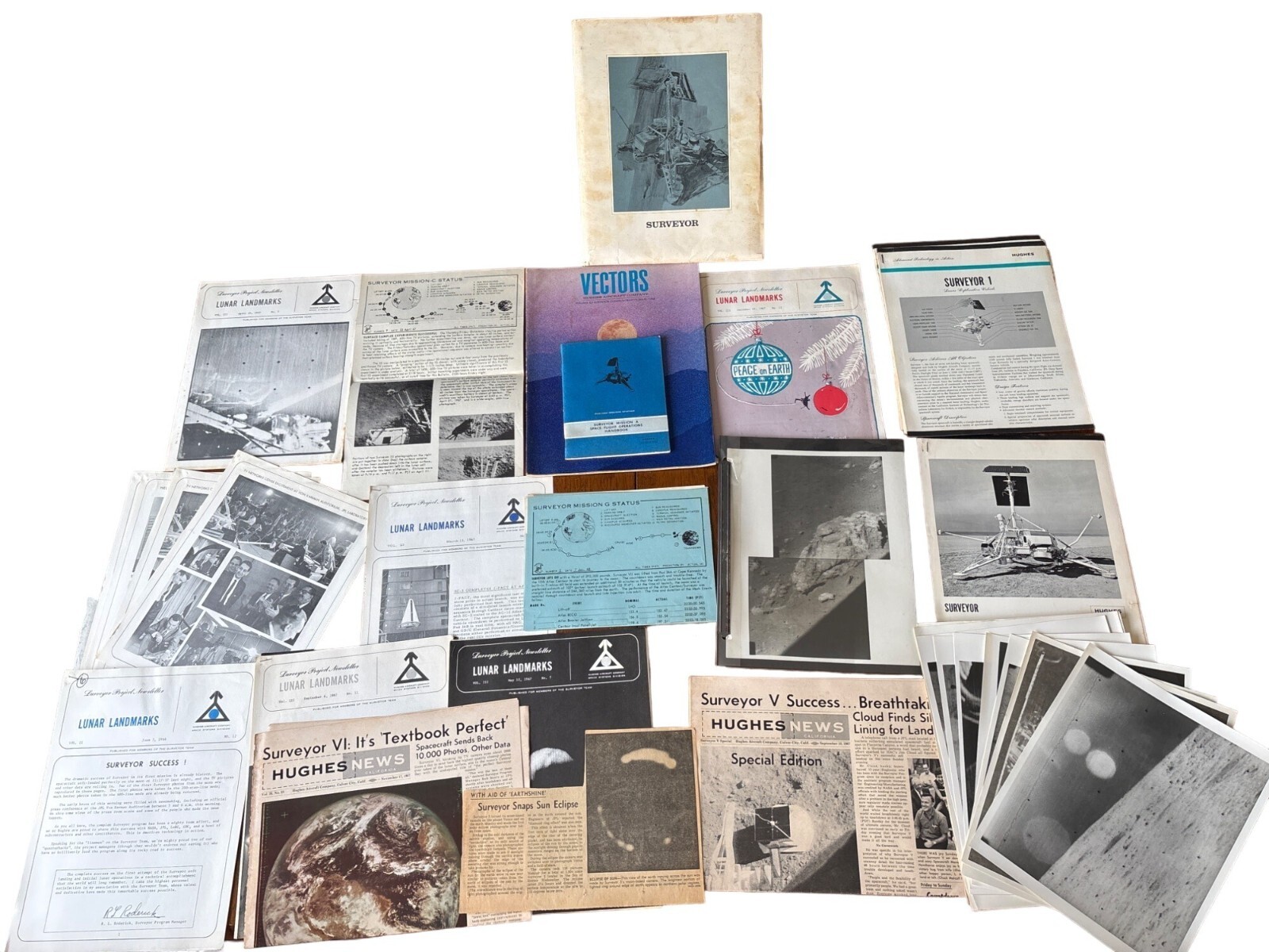 Rare HUGHES Aircraft Company Surveyor Mission Reports with OOAK Moon Photos Rare HUGHES Aircraft Company Surveyor Mission Reports with OOAK Moon Photos
