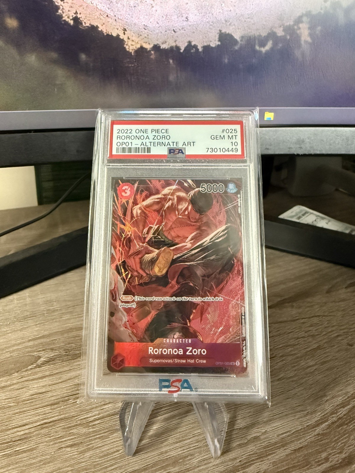 2022 ONE PIECE OP01-ROMANCE DAWN ALTERNATE ART #025 RORONOA ZORO PSA 10 2022 ONE PIECE OP01-ROMANCE DAWN ALTERNATE ART #025 RORONOA ZORO PSA 10