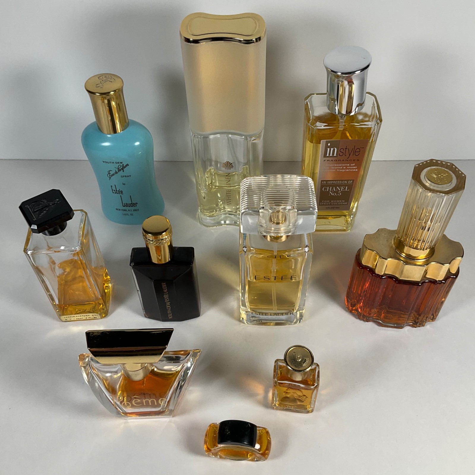Perfume bottle collectibles women’s lot of 9 + one cologne (some vintage)