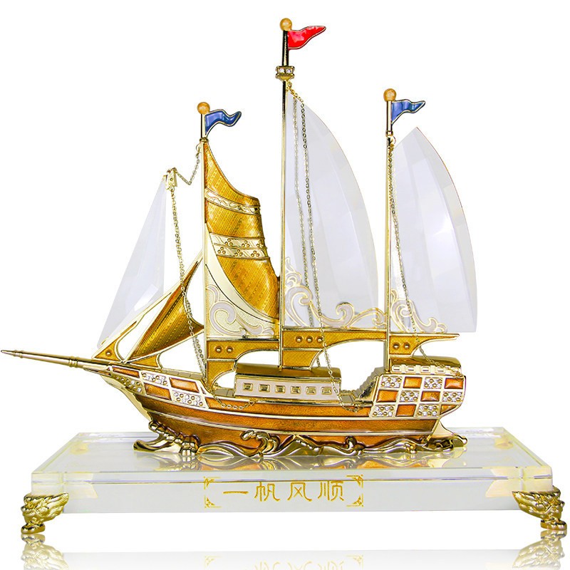 Engravable Crystal Enamel Ship Figurine Ornament Statue Home Decor Unique Gift Engravable Crystal Enamel Ship Figurine Ornament Statue Home Decor Unique Gift