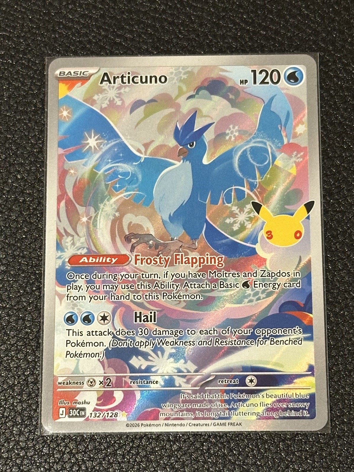 Pokemon TCG Articuno 30CEN 132/128 30th Celebration Stamp NM Pokemon TCG Articuno 30CEN 132/128 30th Celebration Stamp NM