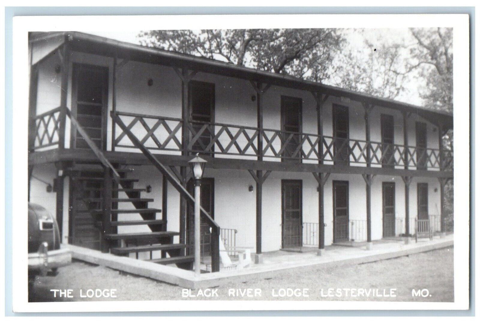 Lesterville Missouri MO RPPC Photo Postcard The Lodge Black River Lodge c1950\'s