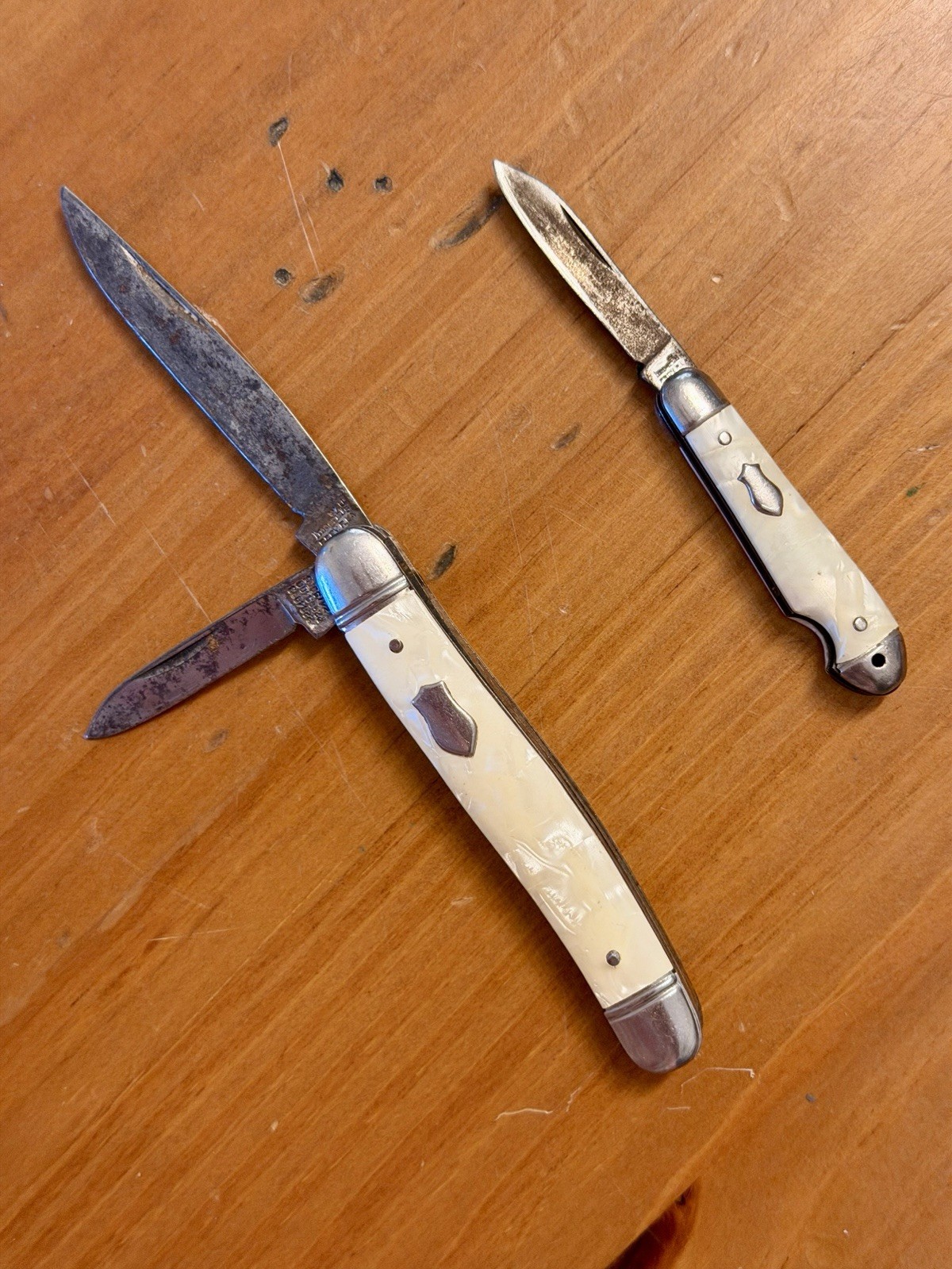 Lot of 2 Vintage Imperial Providence RI Pearl 1&2-Blade Pocket Knives 1930-1936