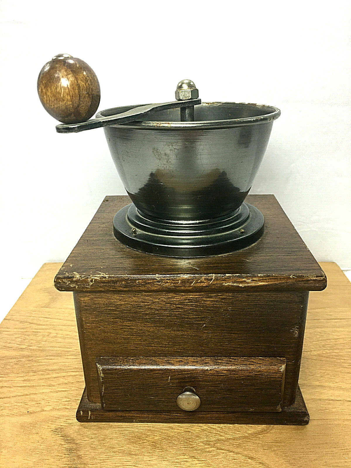 Vintage 50's Collectible Wooden Manual Coffee Bean Grinder Mill 7" Vintage 50's Collectible Wooden Manual Coffee Bean Grinder Mill 7"
