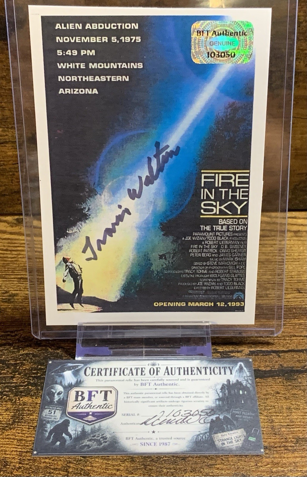 Travis Walton Signed Postcard UFO Alien Encounter Auto w/ COA Travis Walton Signed Postcard UFO Alien Encounter Auto w/ COA