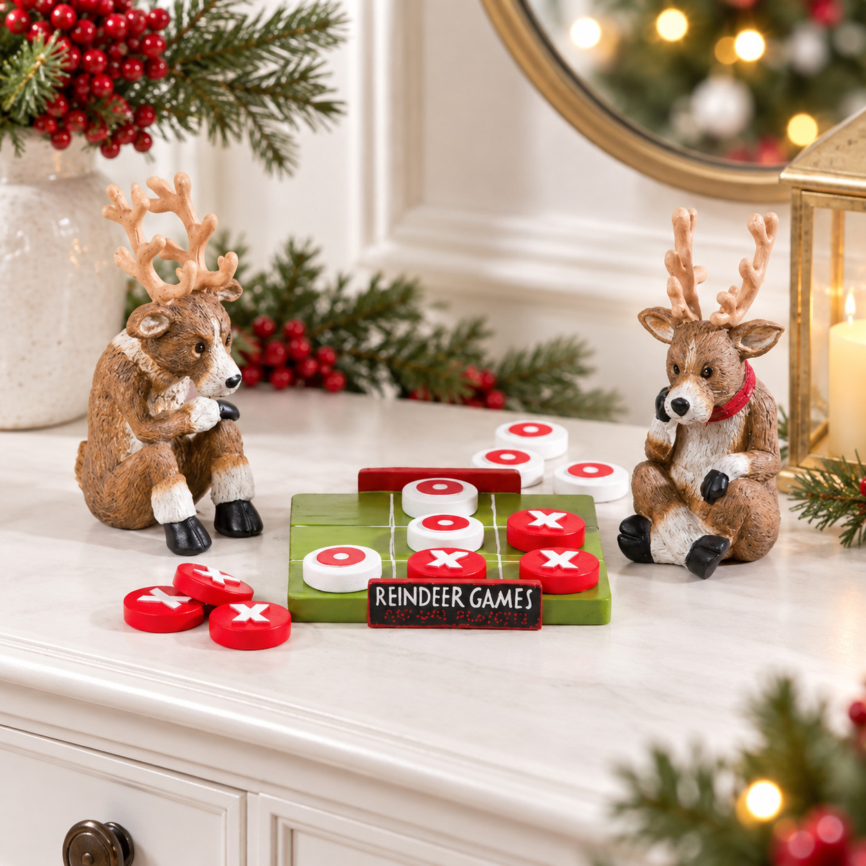 Reindeer Games Tic Tac Toe Board Christmas Tabletop Figurines Decor Discontinued Reindeer Games Tic Tac Toe Board Christmas Tabletop Figurines Decor Discontinued
