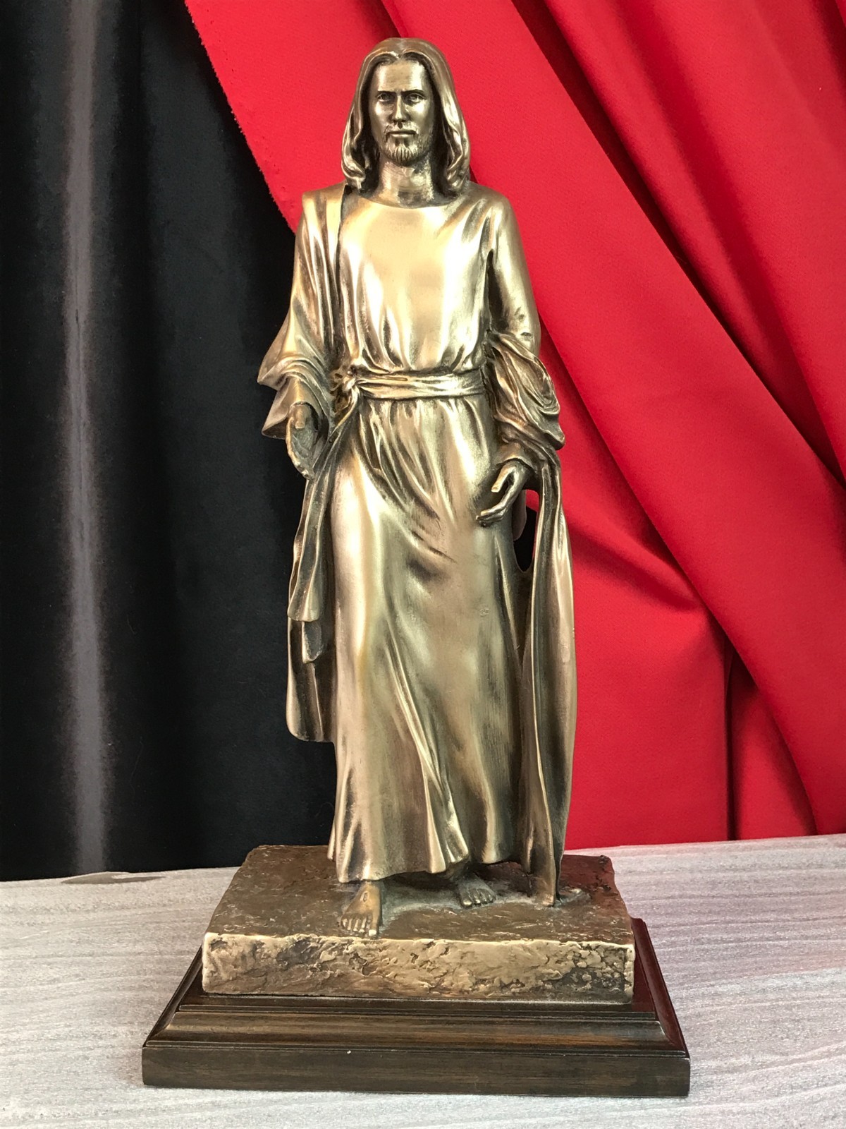 ANGELA JOHNSON Bronze JESUS COME UNTO ME Sculpture 14" tall with Wood Stand 