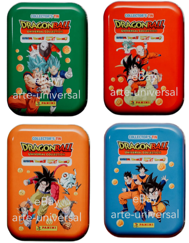 4 Empty Tins Collection Dragon Ball Universal for Panini Card Collection