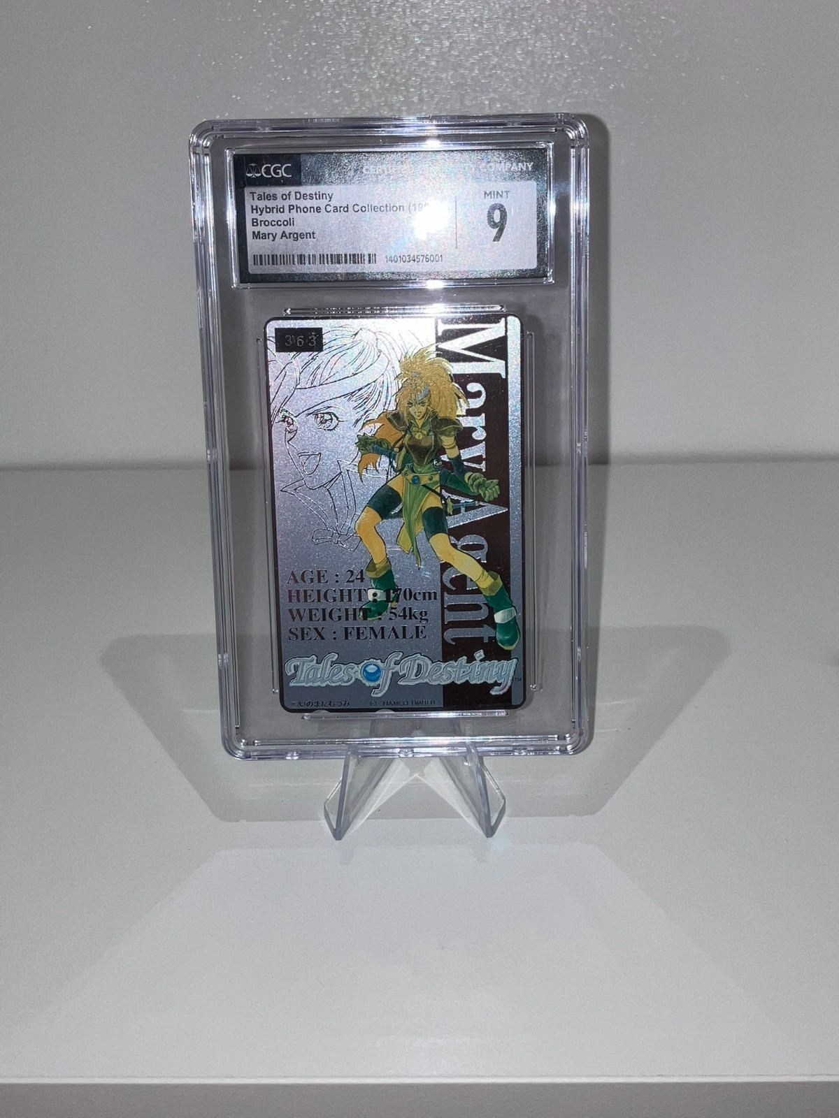 1997 Tales of Destiny Mary Agent Foil Japan Telephone Phone Card CGC 9 Mint