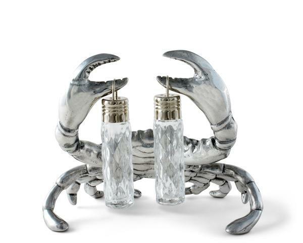 New in Original Packaging Arthur Court Crab Hanging Salt and Pepper Shakers