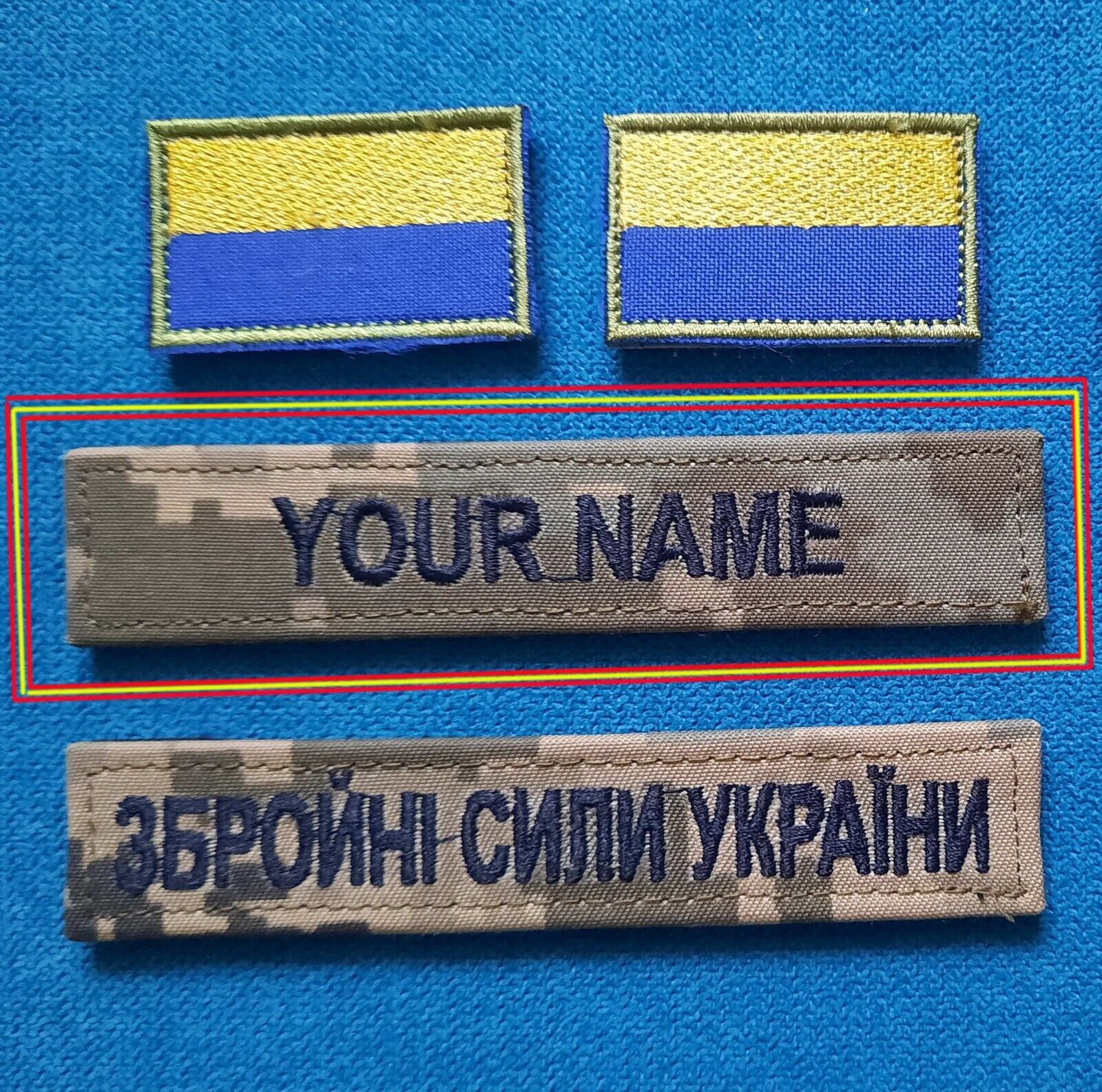 SurName or Call Sign Set Patches Ukrainian Army Armed Forces Ukraine War Camo