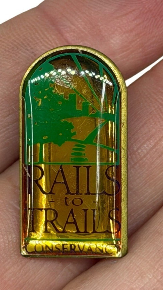 VTG Rails to Trails Conservancy Lapel Pin Gold Tone Tree Logo Souvenir RTC Retro VTG Rails to Trails Conservancy Lapel Pin Gold Tone Tree Logo Souvenir RTC Retro