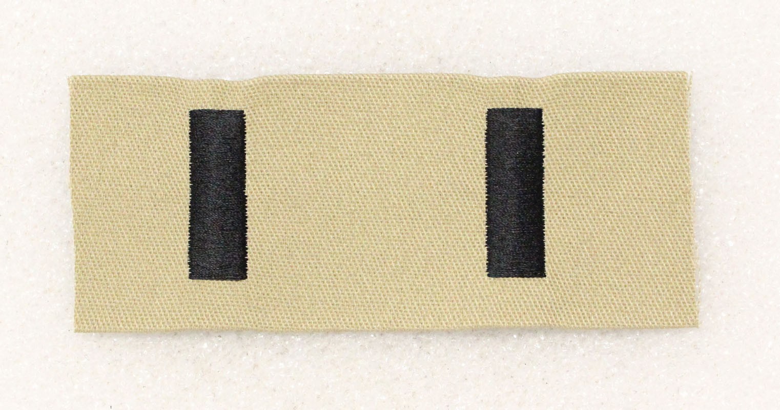 Cloth Military Rank 025: Army 1st Lieutenant, pair - subdued on khaki