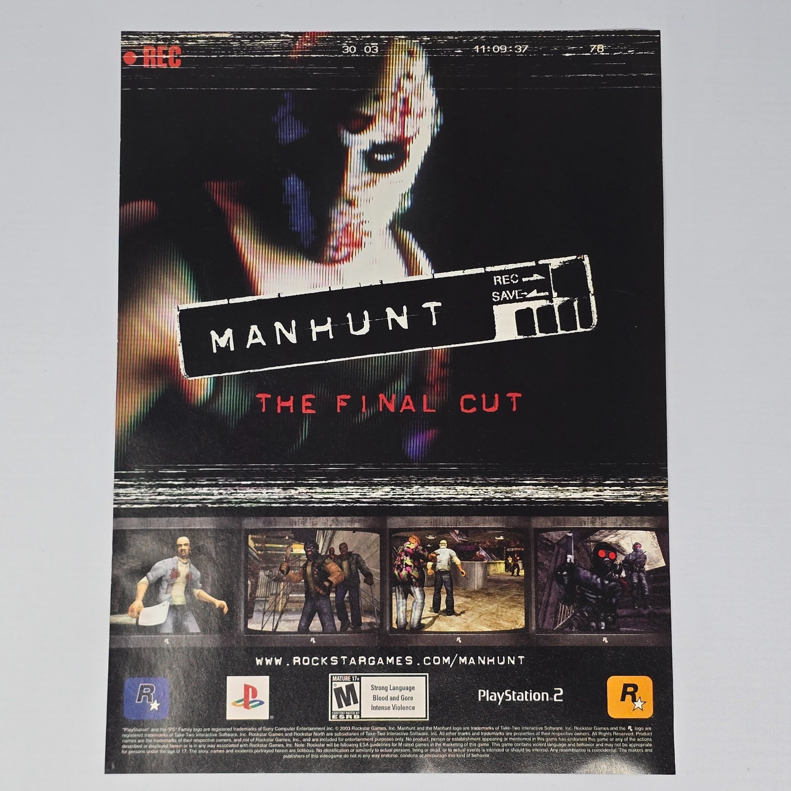 Manhunt The Final Cut PlayStation 2 PS2 Save Print Ad/Poster Manhunt The Final Cut PlayStation 2 PS2 Save Print Ad/Poster