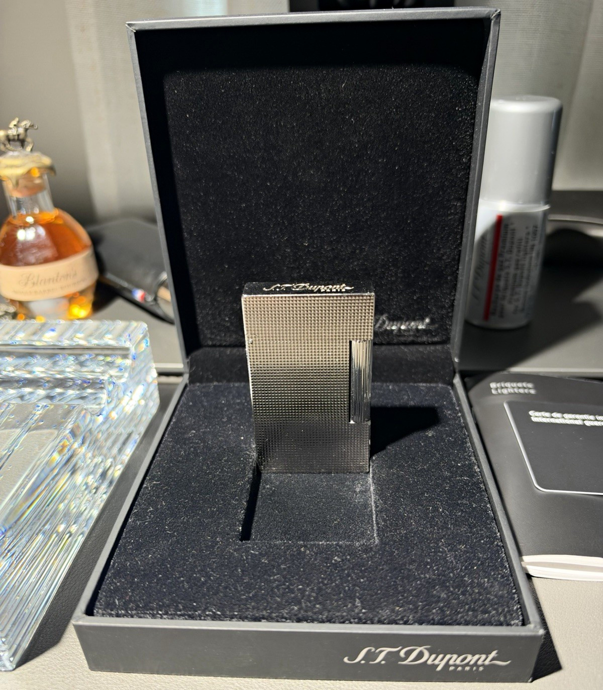 S.T. Dupont Ligne 2 Perfect Ping Diamond Head Palladium Lighter Full Set. S.T. Dupont Ligne 2 Perfect Ping Diamond Head Palladium Lighter Full Set.