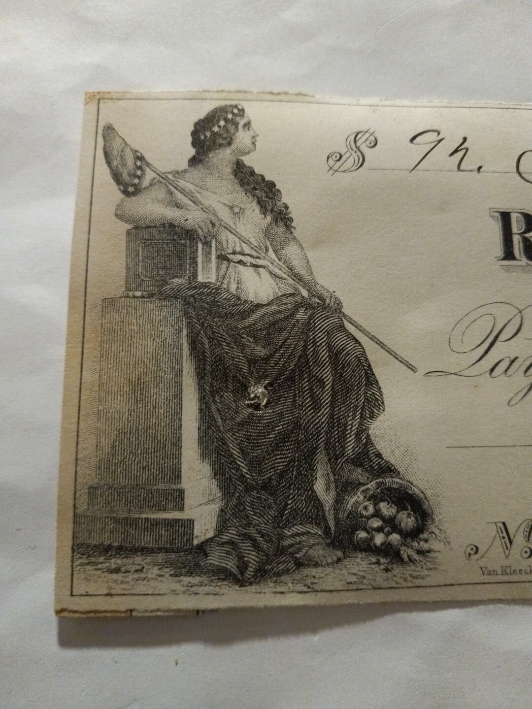 Vintage 1871 Fitchburg Mass Rollstone National Bank Check Nice Artwork 🎨 Vintage 1871 Fitchburg Mass Rollstone National Bank Check Nice Artwork 🎨