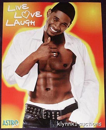Usher Bare Chest 2 POSTERS Centerfold Lot 145A Chad Michael Murray on back