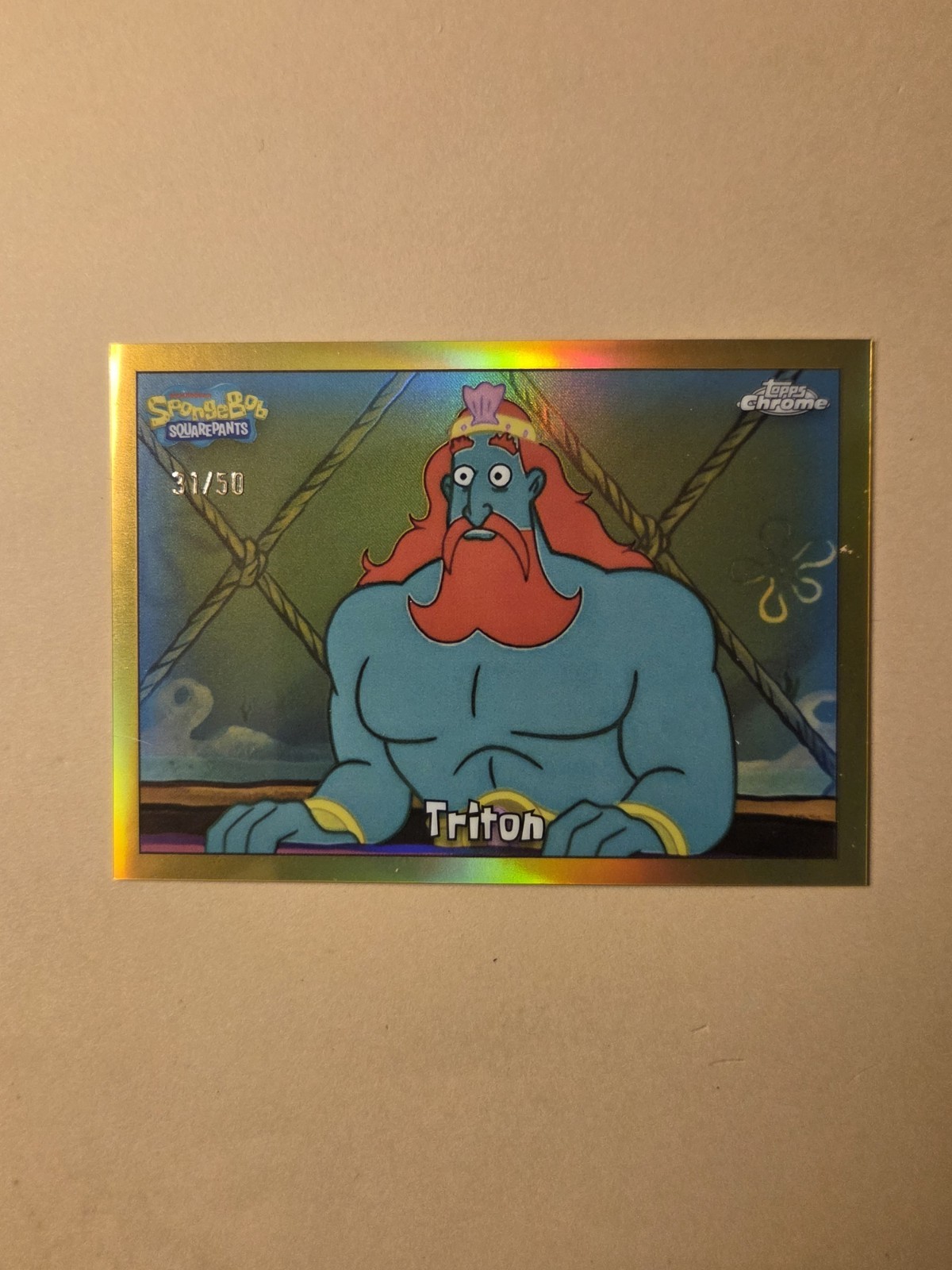 2025 Topps Chrome SpongeBob Triton Gold /50 #196