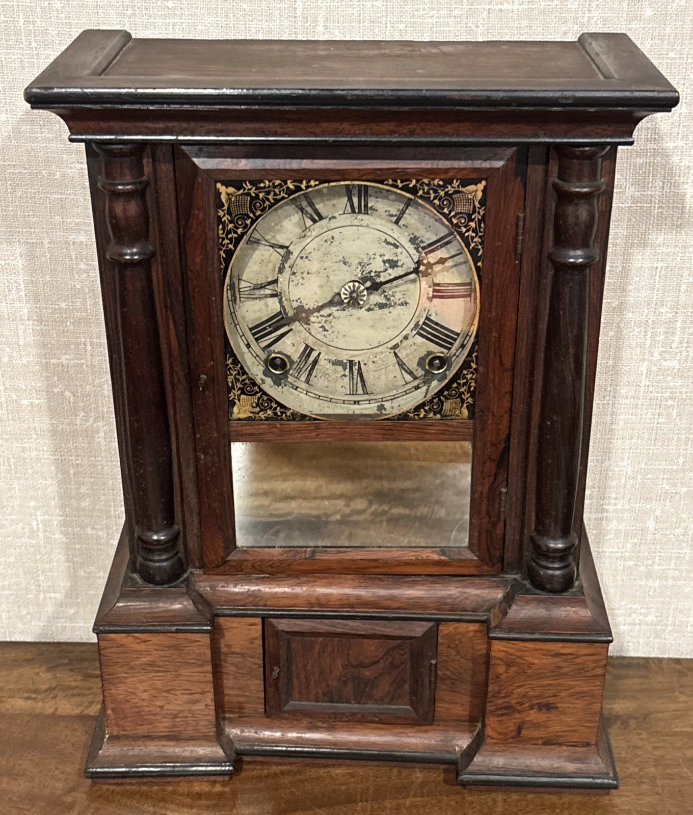 Early Antique Atkins Clock Co. London Model Shelf Clock Seth Thomas Lyre - Runs