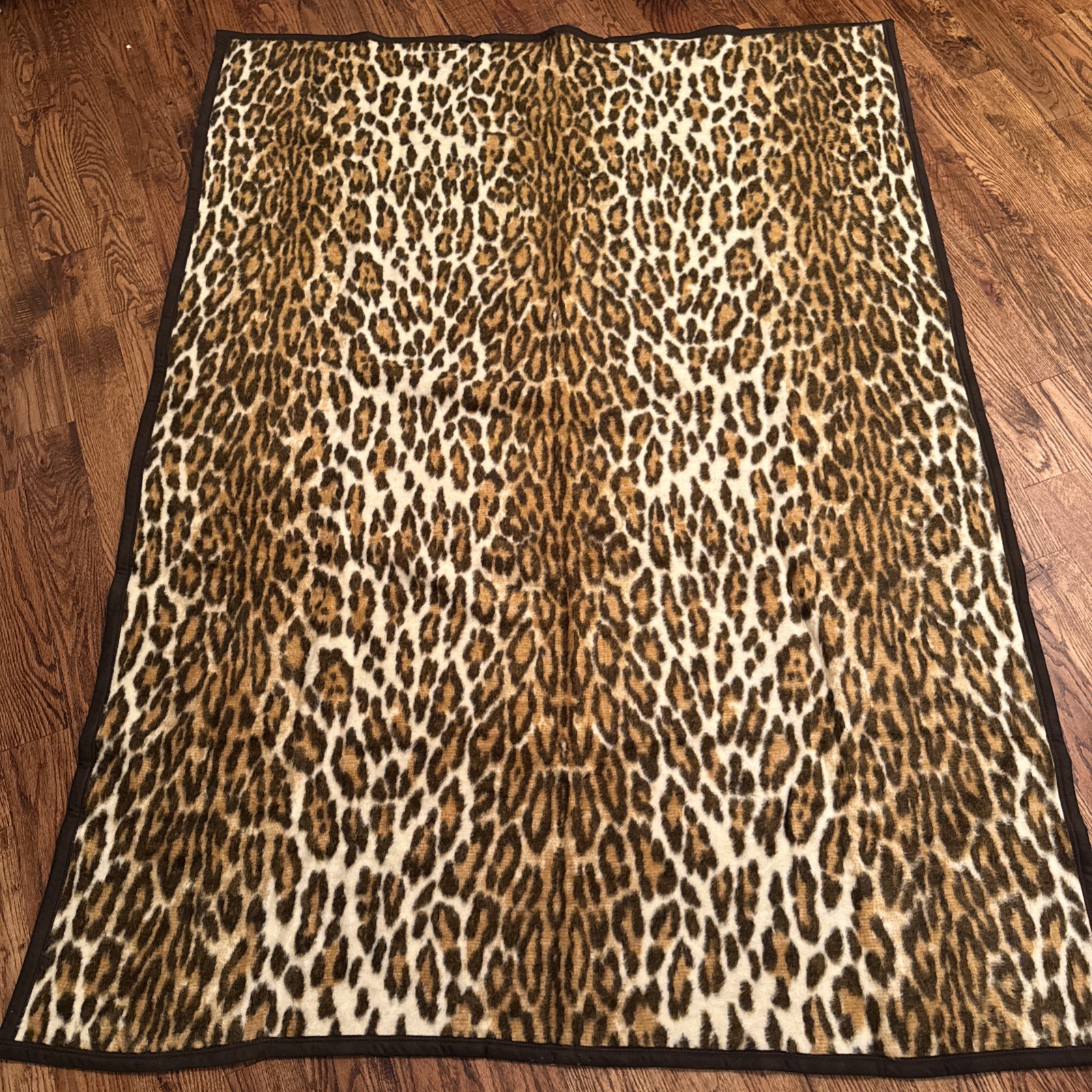 Vintage Biederlack Leopard Cheetah Animal Print Blanket USA Jungle Excellent Vintage Biederlack Leopard Cheetah Animal Print Blanket USA Jungle Excellent