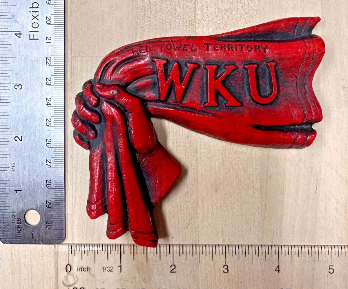 VINTAGE MASCOT - WESTERN KENTUCKY UNIVERSITY  - RED TOWEL  – RARE & UNIQUE