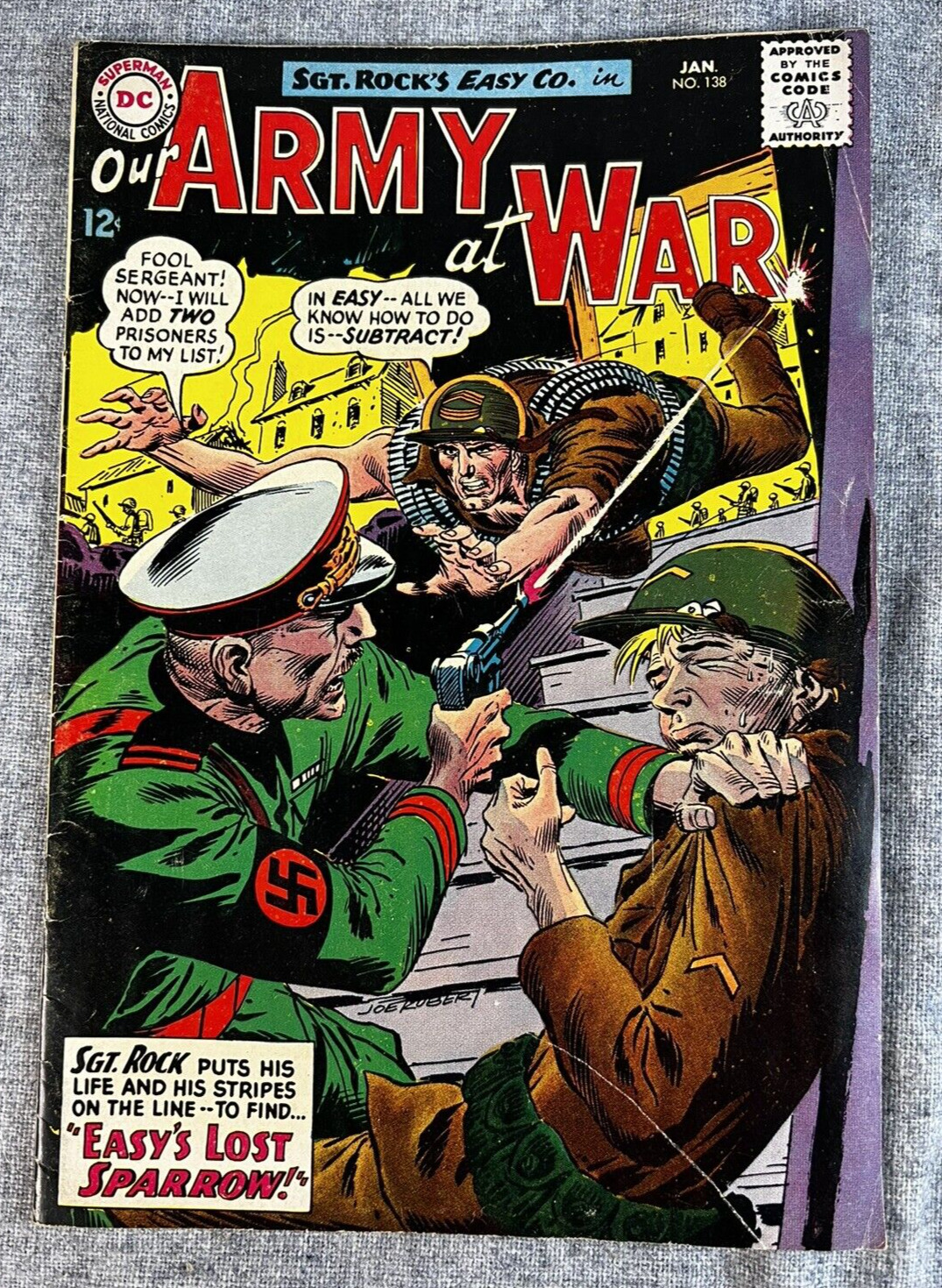 Sgt. Rock Our Army at War #138 DC Comics Easy's Lost Sparrow January 1964, VG