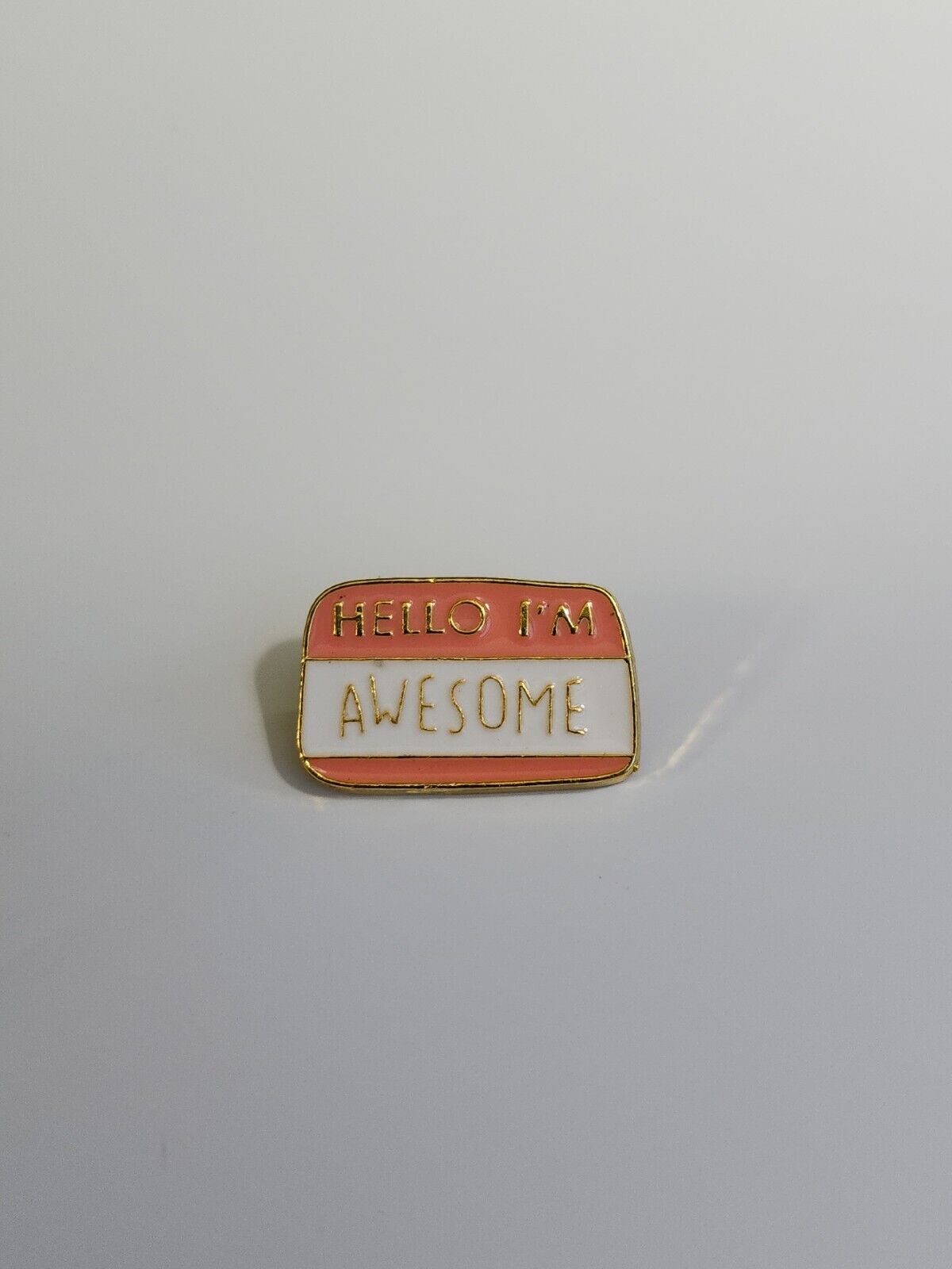 Hello I\'m Awesome Name Tag Lapel Pin Humorous Small Size 