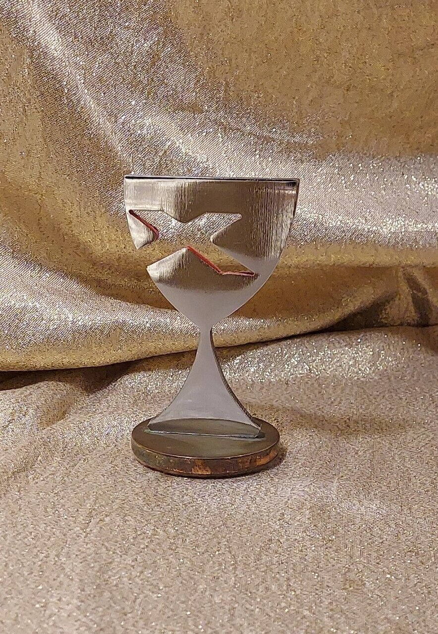 Disciples Of Christ Silver-Tone Communion Cup Chalice Paperweight Christian 