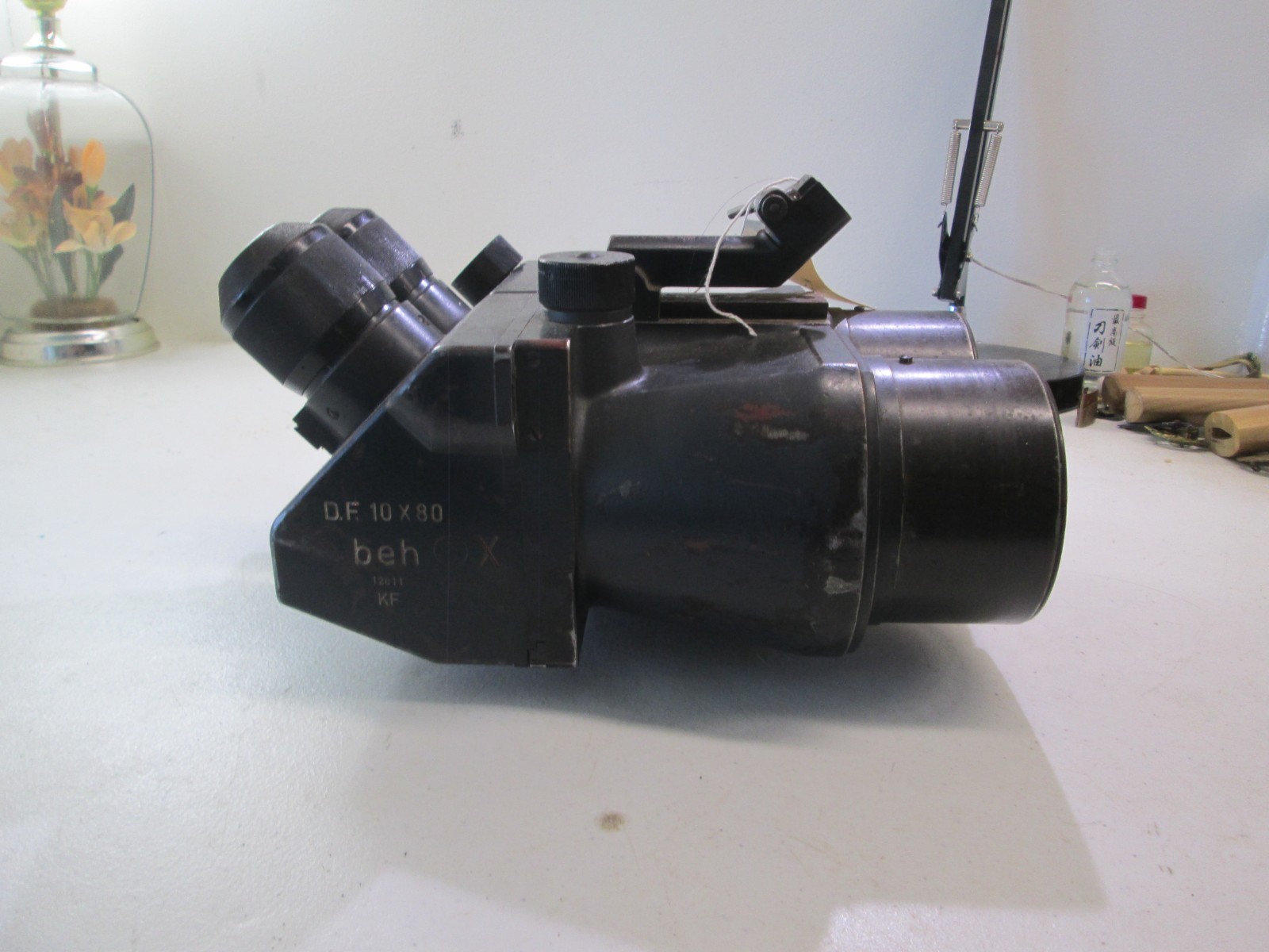 WWII GERMAN BINOCULARS MARKED D.F. 10 X 80 beh WITH GREAT OPTICS #Y59 WWII GERMAN BINOCULARS MARKED D.F. 10 X 80 beh WITH GREAT OPTICS #Y59