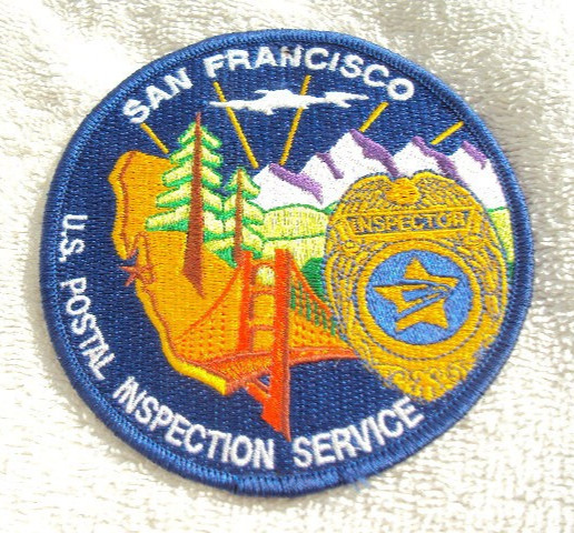 VTG. 1990s U.S. Postal Inspection Service Patch San Francisco Defuct Dirty Gary VTG. 1990s U.S. Postal Inspection Service Patch San Francisco Defuct Dirty Gary