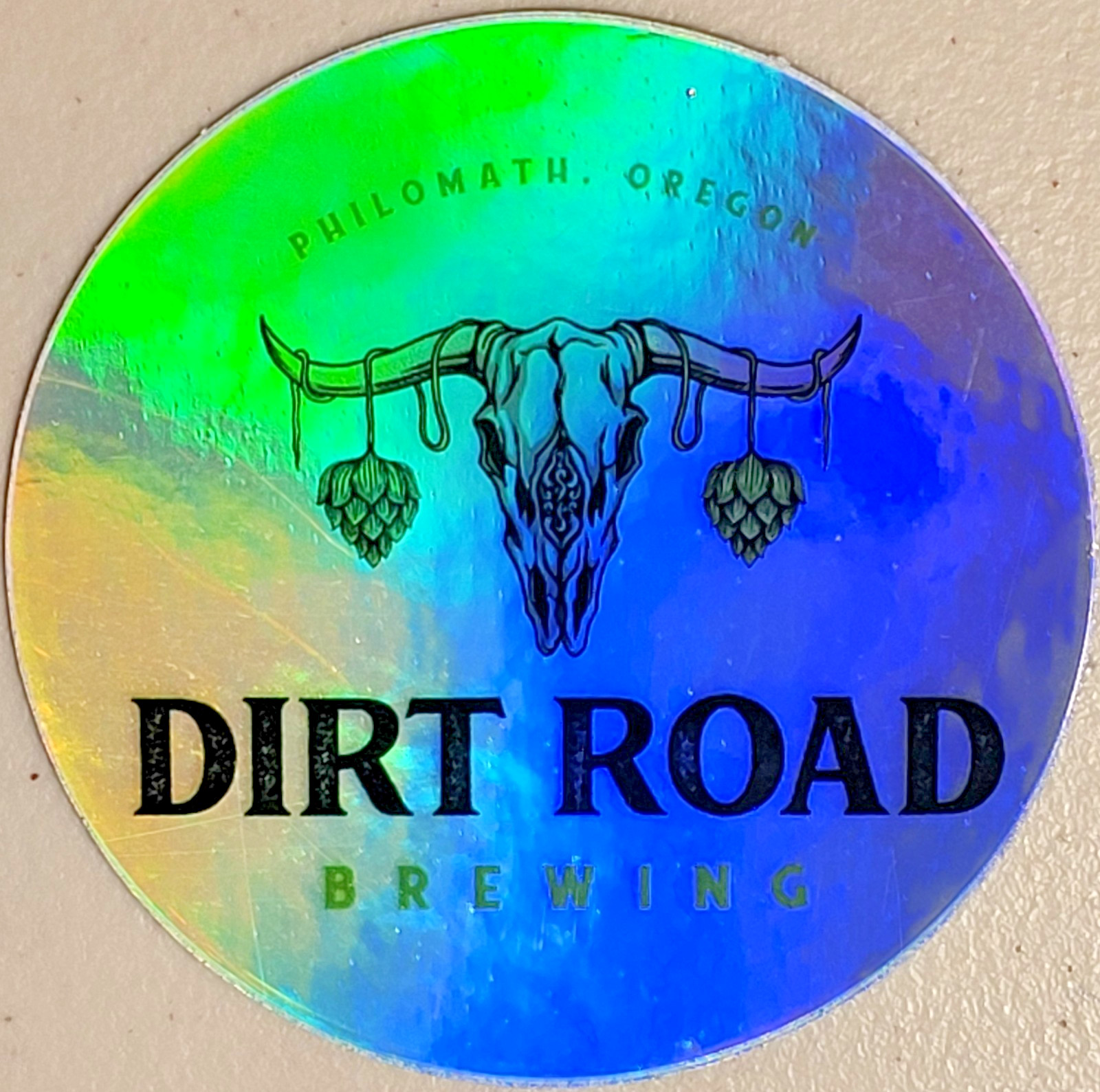 Dirt Road Brewing Holographic Logo Craft Beer Sticker Decal Brewery Philomath OR Dirt Road Brewing Holographic Logo Craft Beer Sticker Decal Brewery Philomath OR