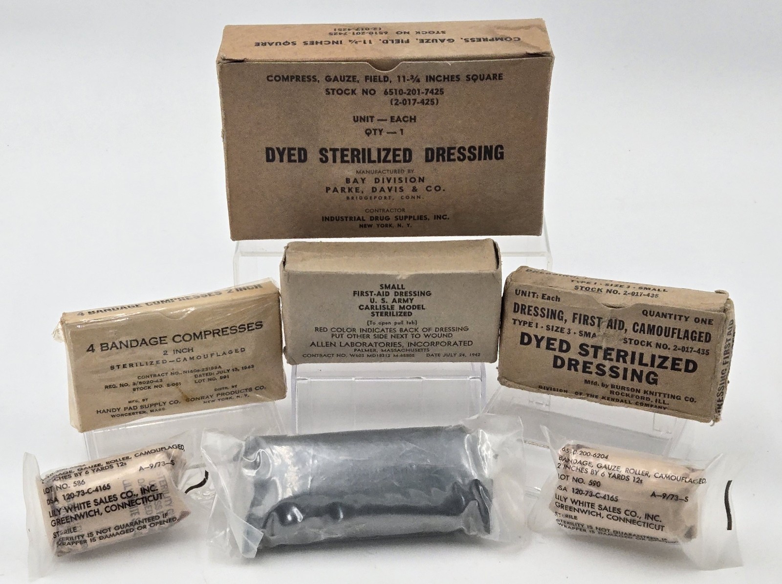 WWII-Vietnam Military Field Dressing NoS Mixed Lot WWII-Vietnam Military Field Dressing NoS Mixed Lot