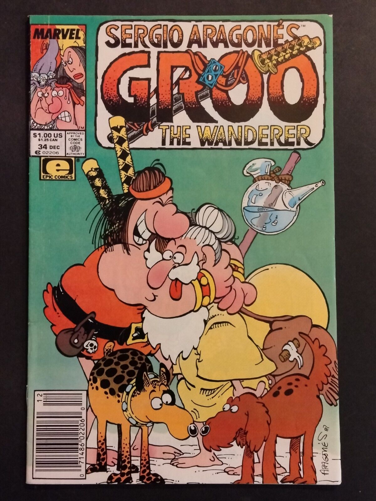 Vintage Sergio Aragones\' GROO The Wanderer #34 Marvel Epic 1987 - Pre-owned