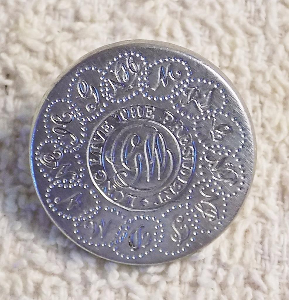 Stieff George Washington Inauguration Button 7/8" Pewter 13 Colonies Stieff George Washington Inauguration Button 7/8" Pewter 13 Colonies