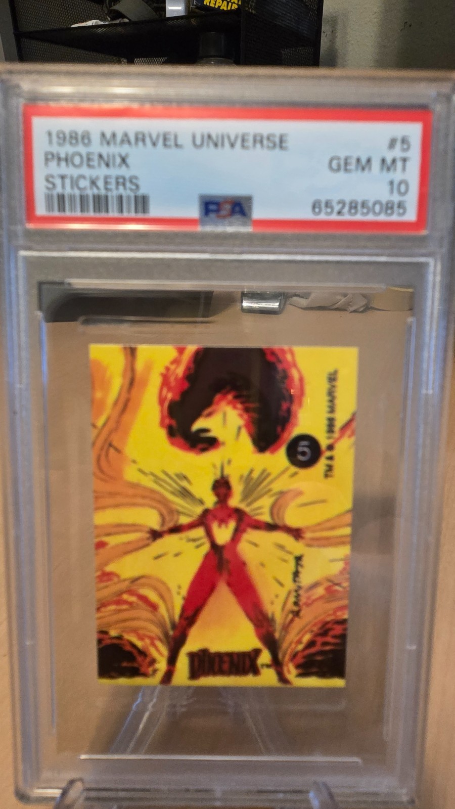 1986 Marvel Comic Images Stickers #5 Phoenix PSA 10 1986 Marvel Comic Images Stickers #5 Phoenix PSA 10