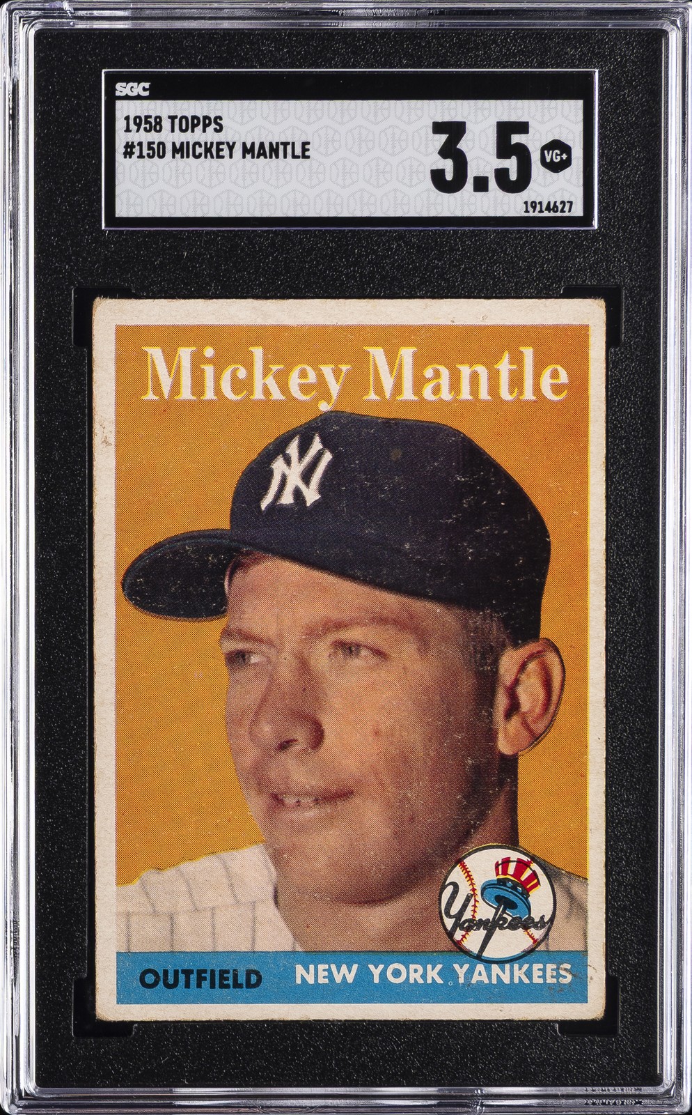 1958 TOPPS #150 MICKEY MANTLE SGC 3.5 1958 TOPPS #150 MICKEY MANTLE SGC 3.5