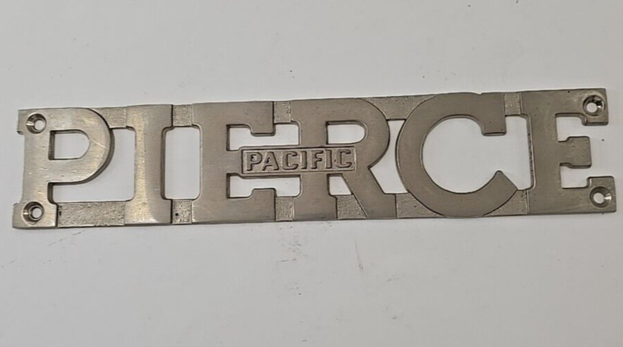 Pierce Pacific Metal Emblem Decal Sign Metal Name Plate Chrome Pierce Pacific Metal Emblem Decal Sign Metal Name Plate Chrome