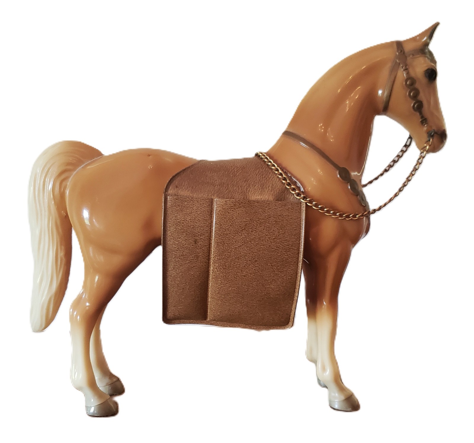 Rare VINTAGE Breyer PALOMINO 7.25" Western PONY SADDLE BAG & GROOM KIT 1956 -73