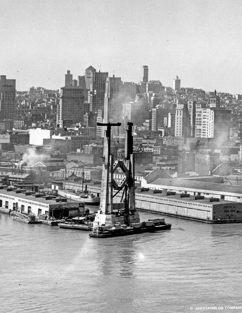 1934 SF-Oakland Bay Bridge Under Construction Old Photo 8.5\
