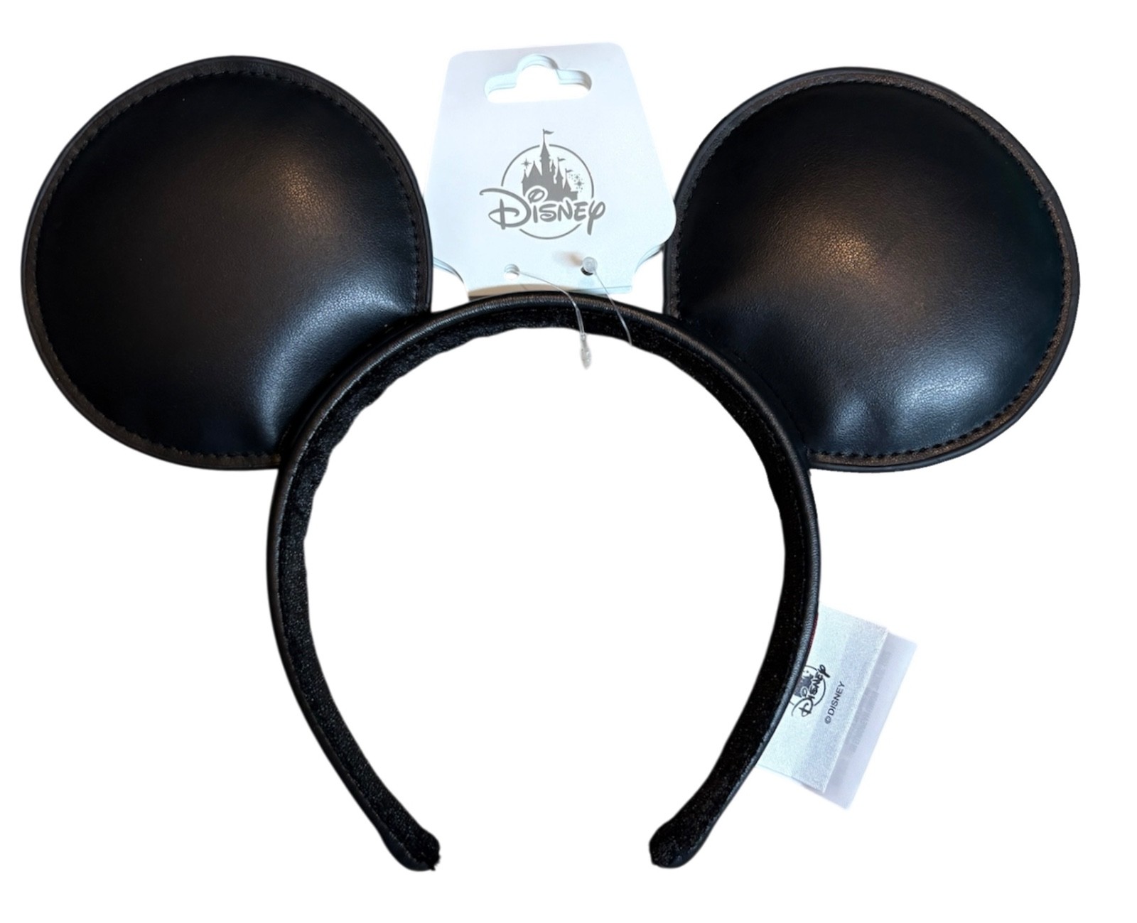 Disney Parks Mickey Mouse Ears Classic Signature Black Faux Leather - NEW Disney Parks Mickey Mouse Ears Classic Signature Black Faux Leather - NEW