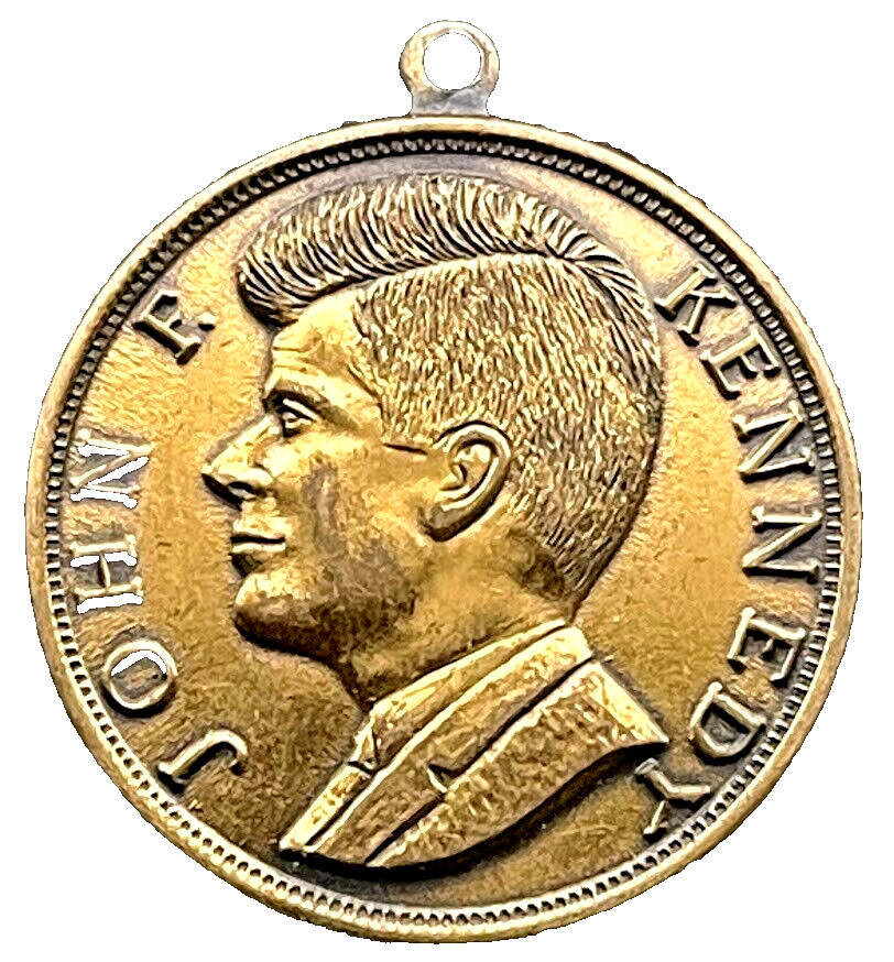 John F. Kennedy Medal Charm Necklace Pendant Large Metal Collectible Token Coin