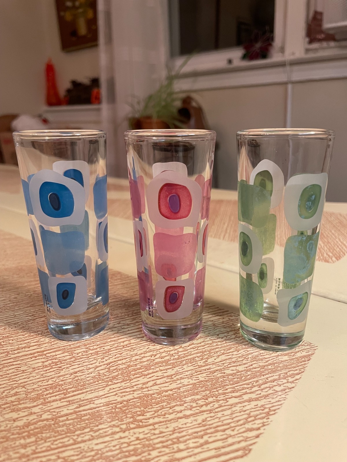 MCM set of 3 Cerve Italy geometric tall shot glasses/shooters