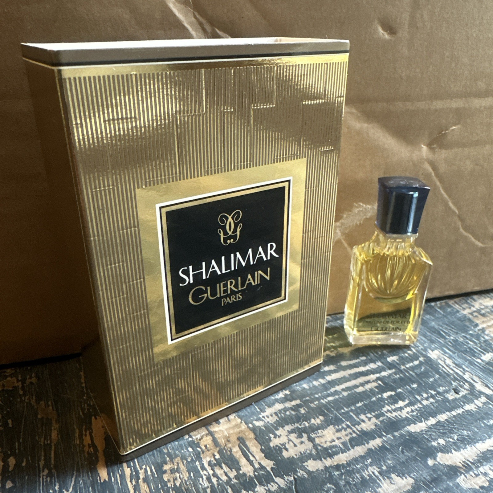 Guerlain Shalimar Parfum de Toilette Vintage Miniature Perfume Bottle Blue Cap Guerlain Shalimar Parfum de Toilette Vintage Miniature Perfume Bottle Blue Cap